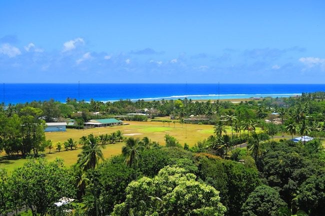 Panoramic view Rarotonga cook islands hospital lookout