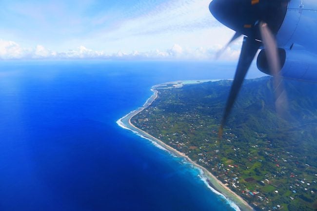 Rarotonga from the air Cook Islands