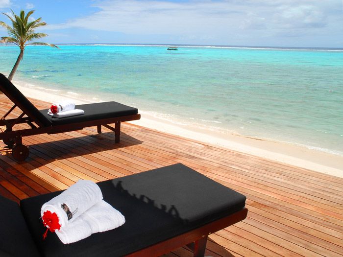 Rumours Waterfall Spa Rarotonga Cook Islands - beachfront deck