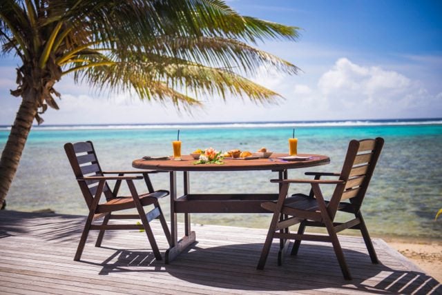 Rumours Waterfall Spa Rarotonga Cook Islands - breakfast villa deck