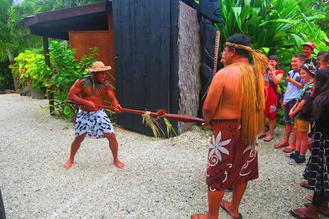 Te Vara Nui Village Rarotonga - village tour entrance