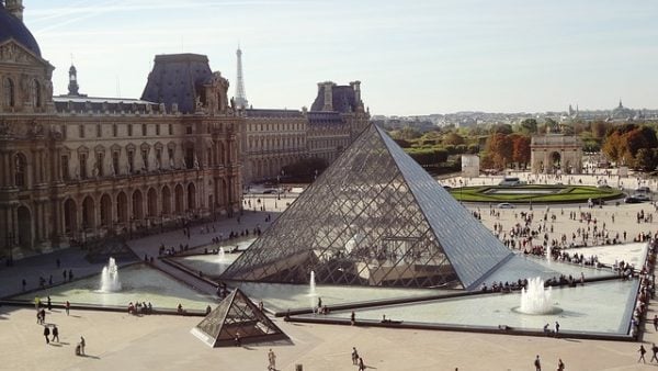 The Louvre In Paris Pyramid