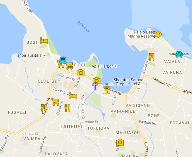 samoa tourist map