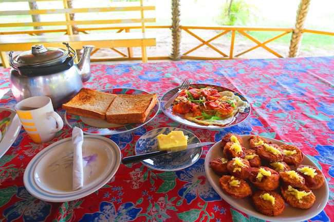 Namua Island Beach Fales Samoa - breakfast