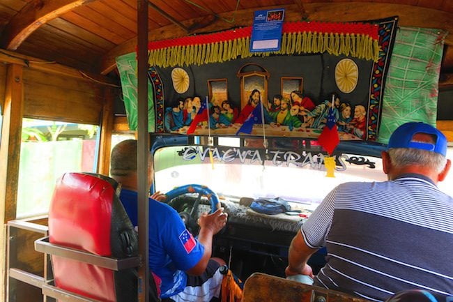 Riding Bus Samoa Interior