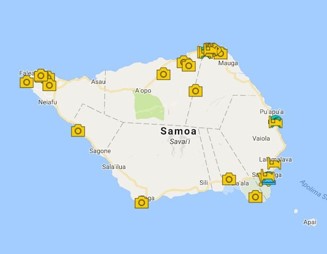 Savaii Island Guide Map