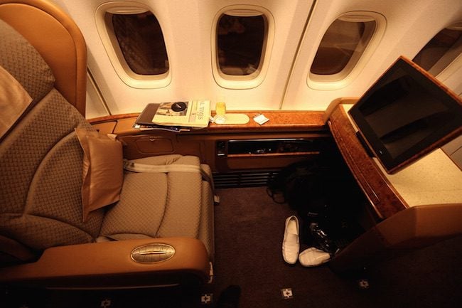 Singapore Airlines First Class Cabin