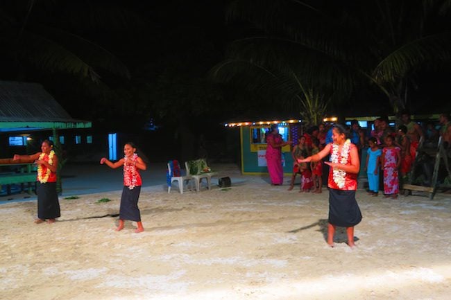 Traditional Samoan dance at Tanu Beach Fales Savaii Samoa