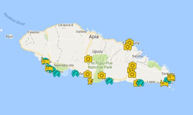 Upolu Island Guide Map