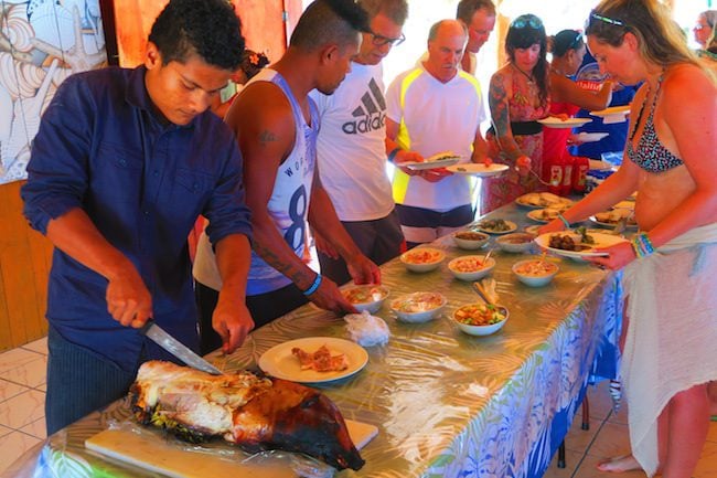 sunday feast at taufua beach fales lalomanu samoa