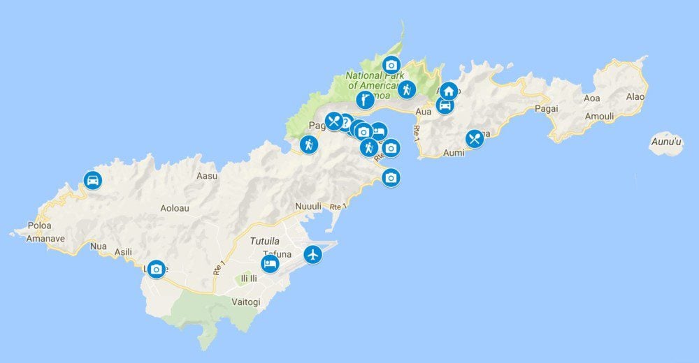 10 Days In American Samoa Itinerary Map