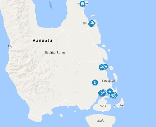 10 Days In Vanuatu Map - Espiritu Santo