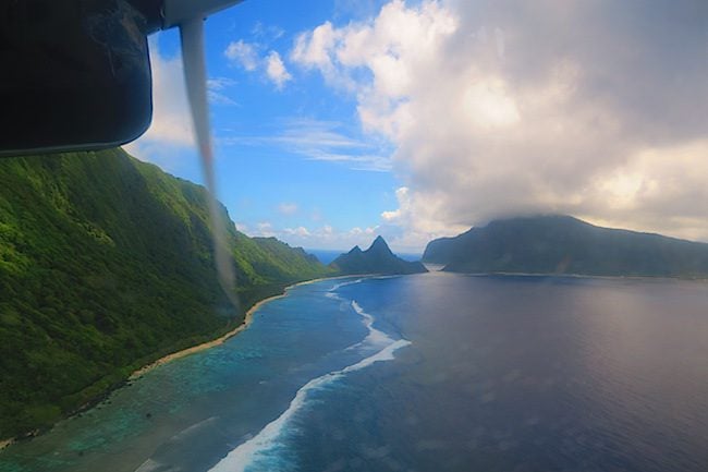 Aerial view of Ofu Island in American Samoa