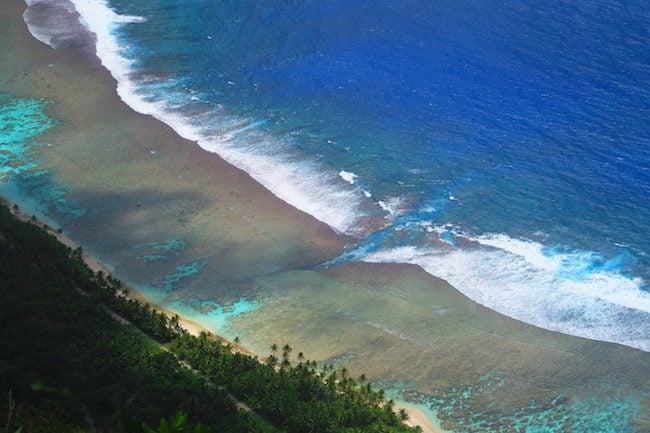 Break in coral reef dangerous swimming - Ofu Beach American Samoa