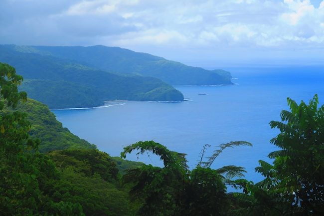 Fagasa Bay and Massacre Bay from Alava Trail American Samoa