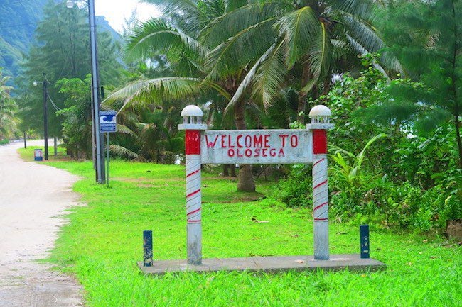 Olosega Village American Samoa - welcome sign