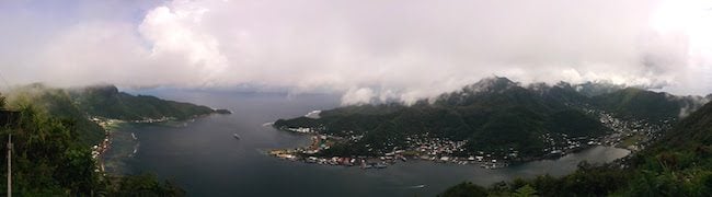 Panoramic View of Pago Pago from Mount Alava - American Samoa Hike