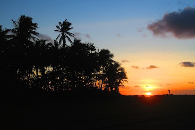 sunset off ofu beach american samoa