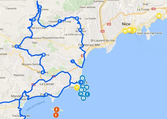 5-days-in-the-french-riviera-sample-itinerary-map