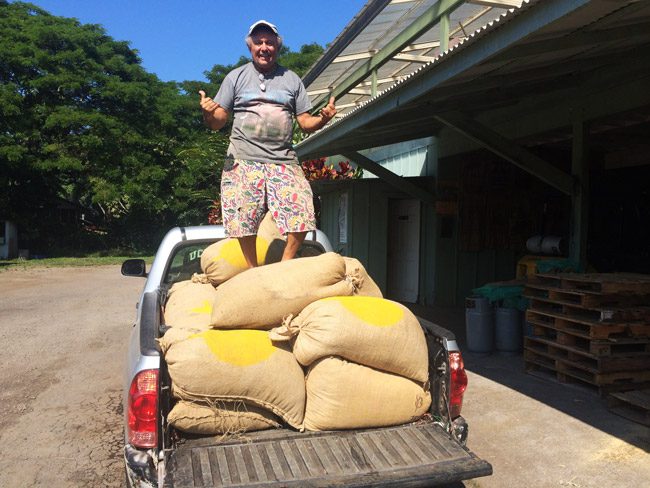 Roasting Kona Coffee - Lilikoi Inn Kona Hawaii