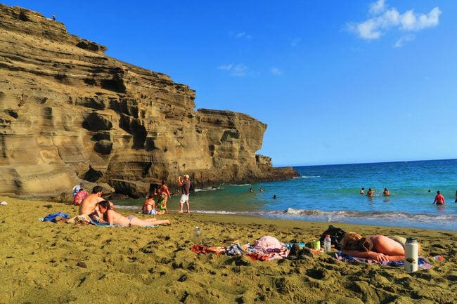 The Green Sand Beach - Big Island Hawaii