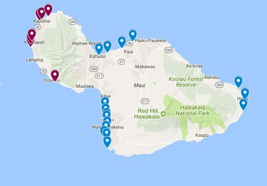 Best Beaches On Maui Map