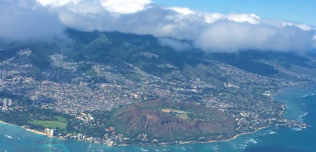 View of Diamond Head from the air - Honolulu - Oahu - Hawaii