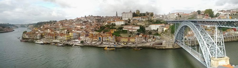 Dom Luis Bridge and Ribeira - Panoramic View - Porto - Portugal