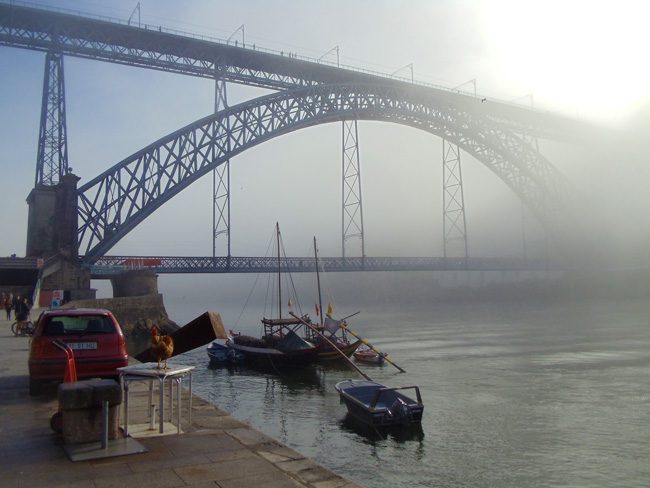 Dom Luis Bridge covered in fog -Porto - Portugal