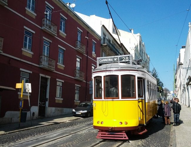 Number 28 tram Lisbon Portugal