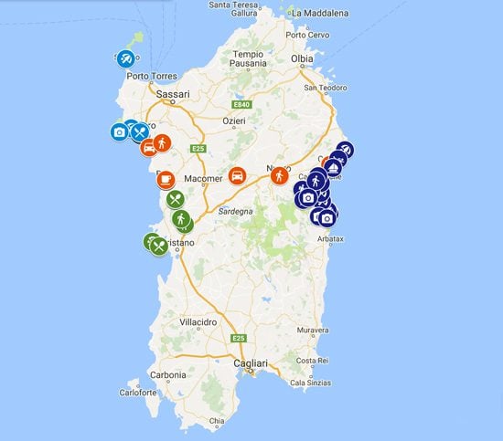 7 Days In Sardinia Itinerary Map