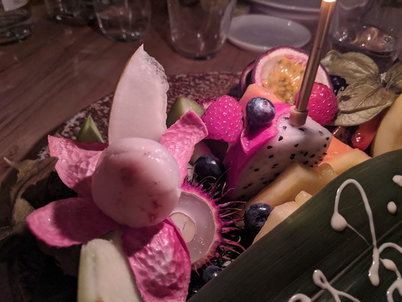 Roka London Restaurant - fruit dessert platter