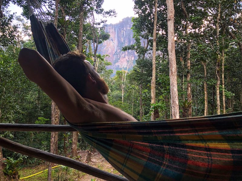 Camping next to Angel Falls