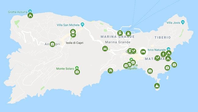 1 day in Capri Map