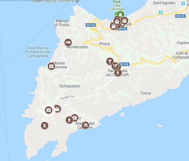 2 days in Sorrento map