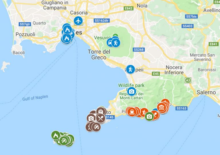 7 Days In Naples And The Amalfi Coast Map 768x541 