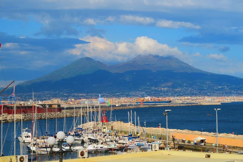 Mount Vesuvius volcano fron Naples