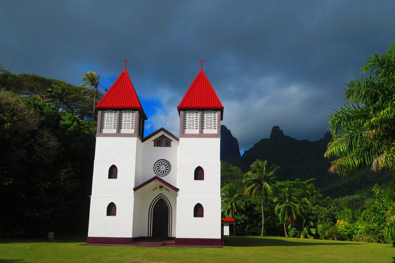 Catholic church in Haapiti Moorea French Polynesia