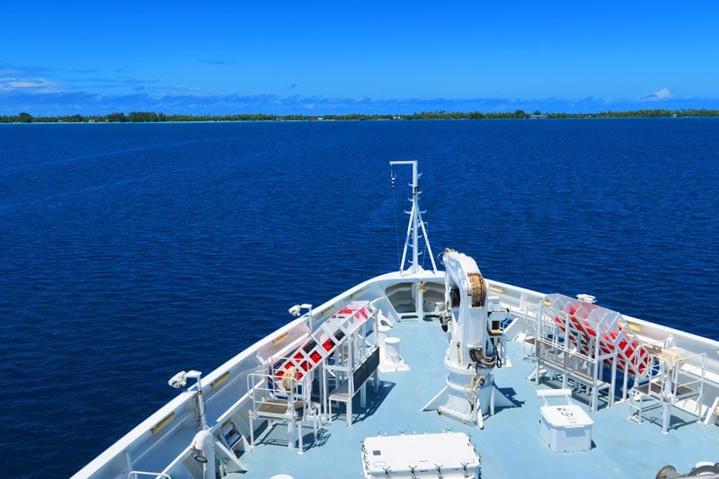 Laustral entering Fakarava lagoon French Polynesia