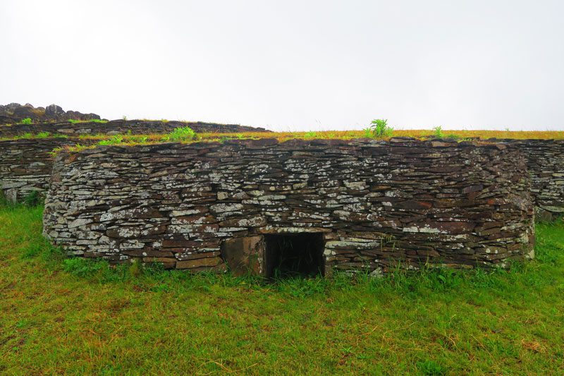 Orongo village round stone houses Easter Island