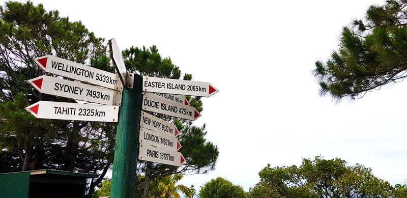 Highest Point Pitcairn Island - distance signs