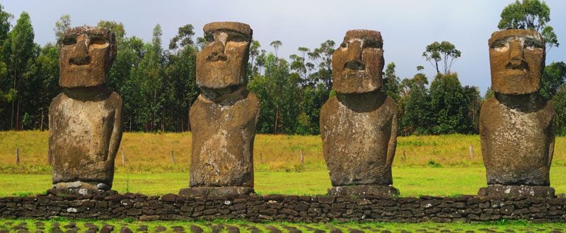 Ahu Akivi - Easter Island - panoramic view