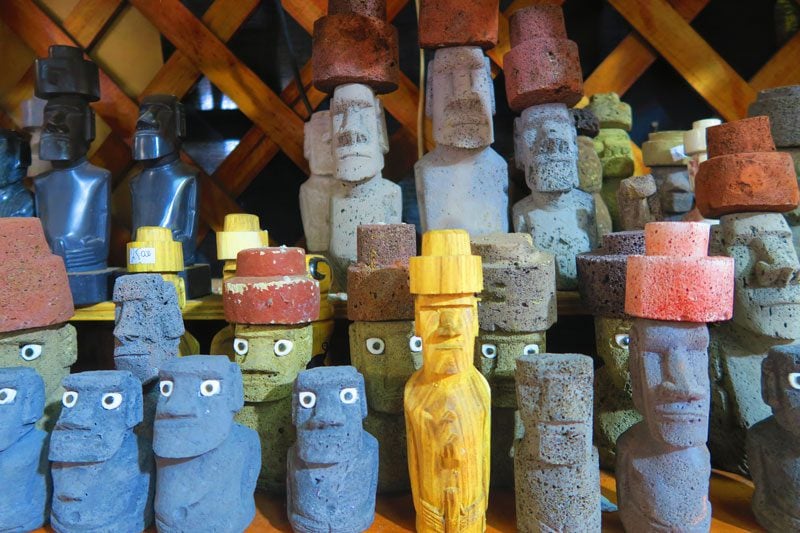 Easter Island souvenirs from carfts market Hanga Roa