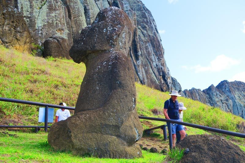 Tukuturi the kneeling Moai - Rano Raraku Easter Island