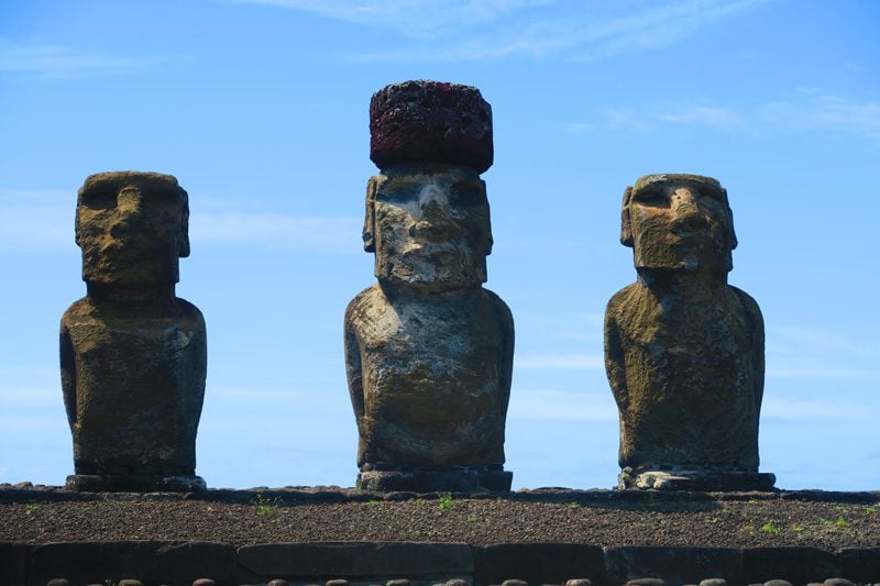 moai in ahu tongariki Easter Island