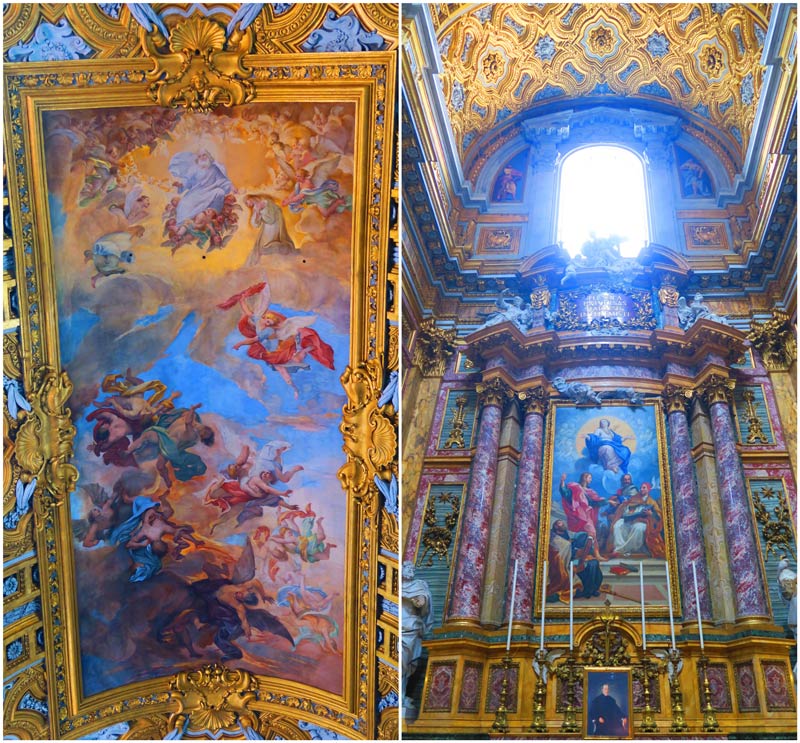 Basilica dei Santi Ambrogio e Carlo - Rome church - fresco ceiling and altar