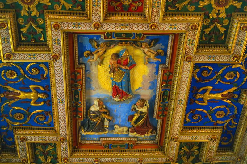 Basilica di Santa Francesca Romana - Rome Church - decorated ceiling close up