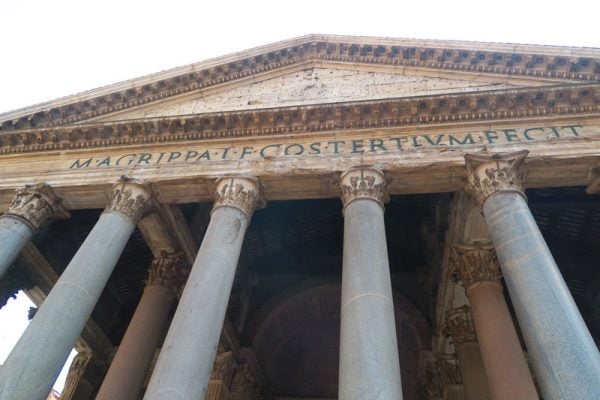 Latin inscription on the Pantheon Rome