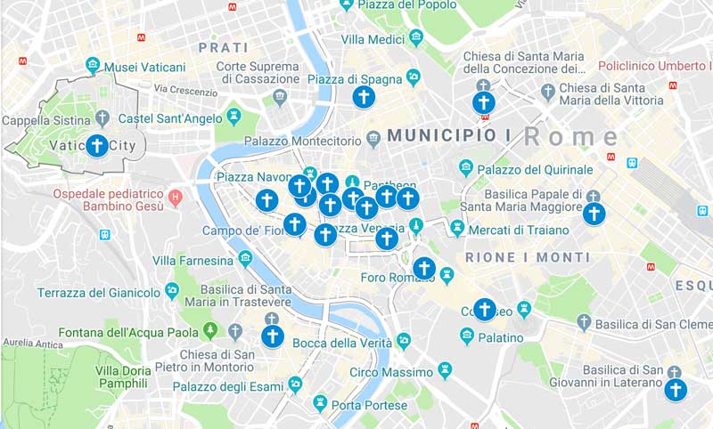 Map-of-the-best-churches-in-Rome