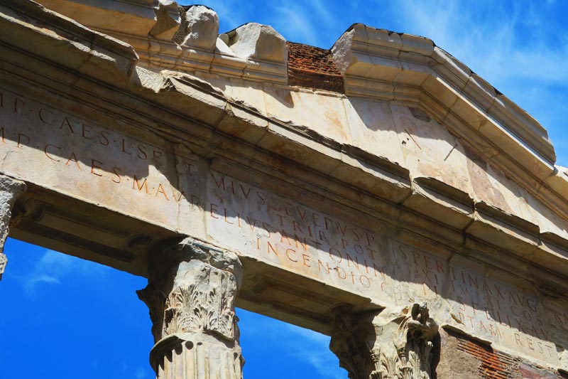 Portico of Octavia - Roman ruins - latin inscription